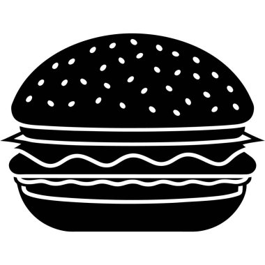 Hamburger ikonu vektör illüstrasyonu