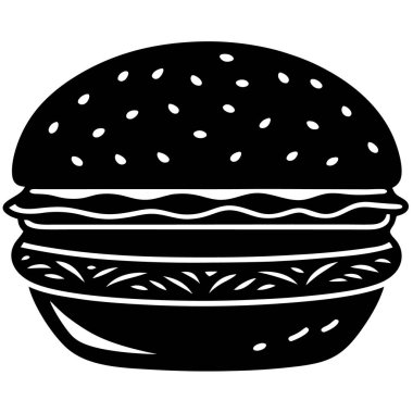 Hamburger ikonu vektör illüstrasyonu