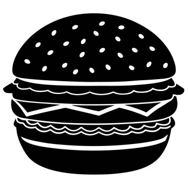 Hamburger ikonu vektör illüstrasyonu