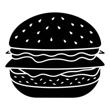 Hamburger ikonu vektör illüstrasyonu