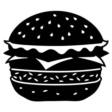 Hamburger ikonu vektör illüstrasyonu