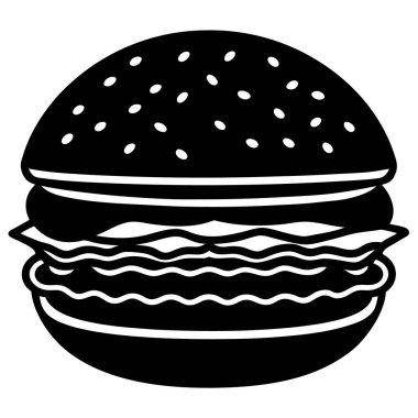 Hamburger ikonu vektör illüstrasyonu