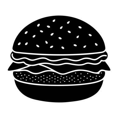 Hamburger ikonu vektör illüstrasyonu