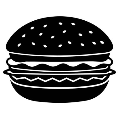 Hamburger ikonu vektör illüstrasyonu