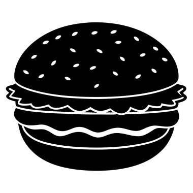 Hamburger ikonu vektör illüstrasyonu