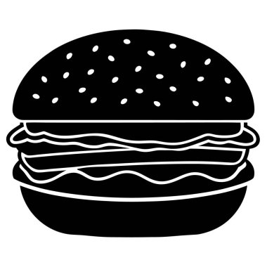 Hamburger ikonu vektör illüstrasyonu