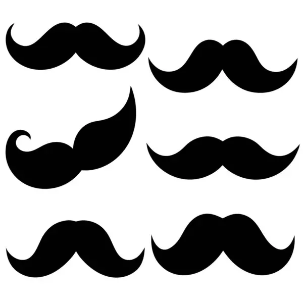 siyah ve beyaz vektör bıyığı ayarlandı