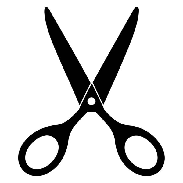 иконка ножницы на белом фоне