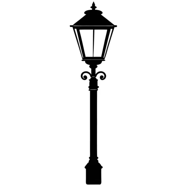 Beyaz arkaplanda eski sokak lambası ikonu vektörü