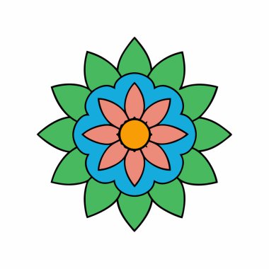 Süslü çiçek mandala vektör sanatı