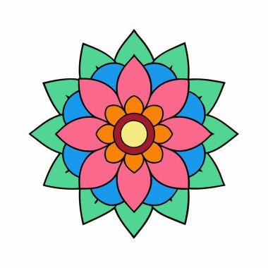 Süslü çiçek mandala vektör sanatı