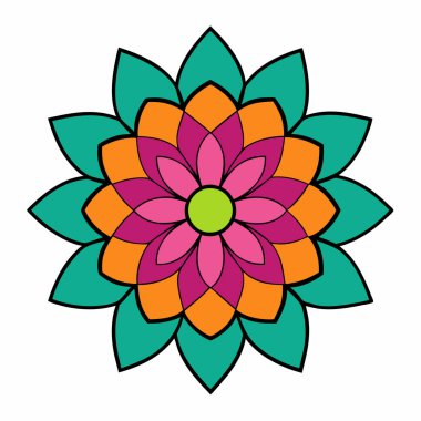 Süslü çiçek mandala vektör sanatı