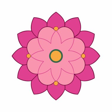 Renkli çiçek mandala, El çizimi mandala vektör çizimi