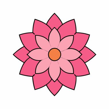 Renkli çiçek mandala, El çizimi mandala vektör çizimi