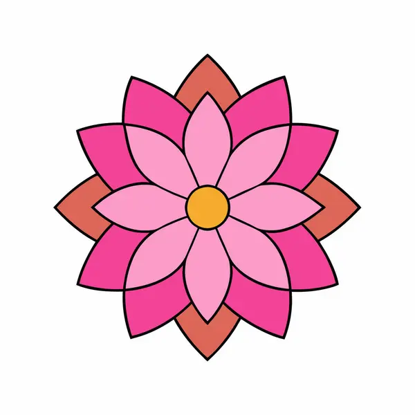 Renkli çiçek mandala, El çizimi mandala vektör çizimi