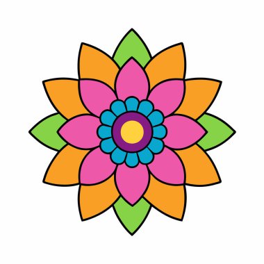 Dekoratif Mandala çiçek biçimi vektörü