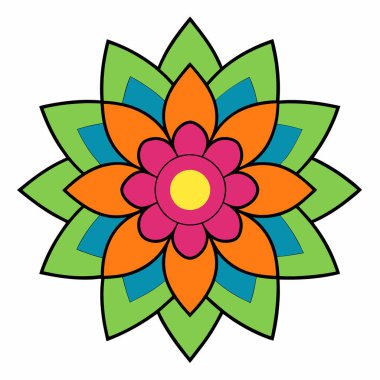 Dekoratif Mandala çiçek biçimi vektörü