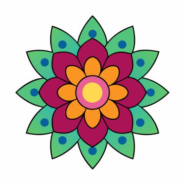 Dekoratif Mandala çiçek biçimi vektörü