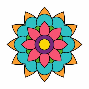 Dekoratif Mandala çiçek biçimi vektörü