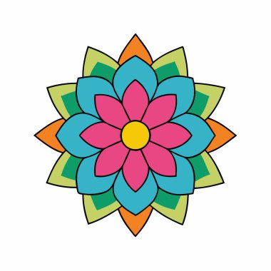 Dekoratif Mandala çiçek desenli dekorasyon