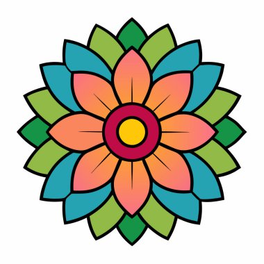 Dekoratif Mandala çiçek desenli dekorasyon