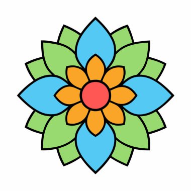 Dekoratif Mandala çiçek desenli dekorasyon