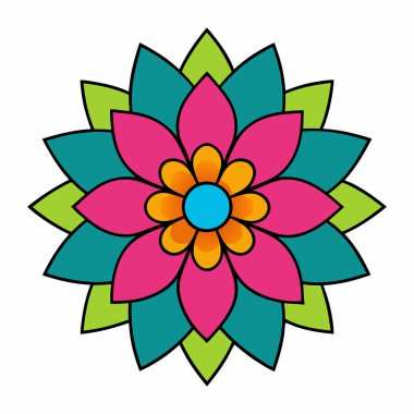 Dekoratif Mandala çiçek desenli dekorasyon