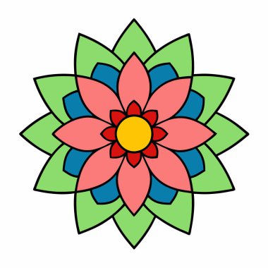 Dekoratif Mandala çiçek desenli dekorasyon