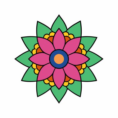 Mandala çiçek desenli dekorasyon sanatı