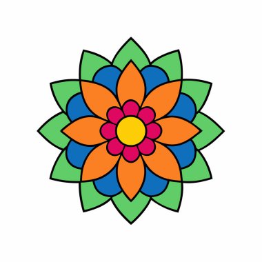 Mandala çiçek desenli dekorasyon sanatı