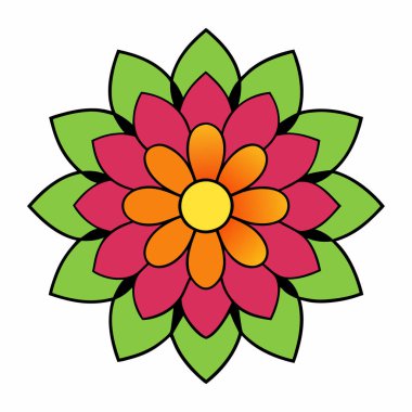 Mandala çiçek desenli dekorasyon sanatı