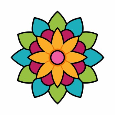 Mandala çiçek desenli dekorasyon sanatı