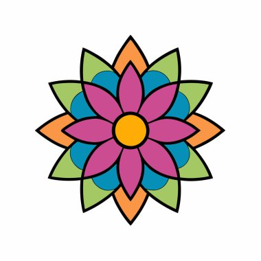 Mandala çiçek desenli dekorasyon sanatı