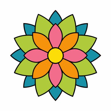 Mandala çiçek desenli dekorasyon sanatı