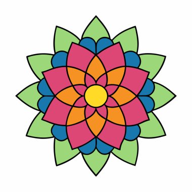 Mandala çiçek desenli dekorasyon sanatı