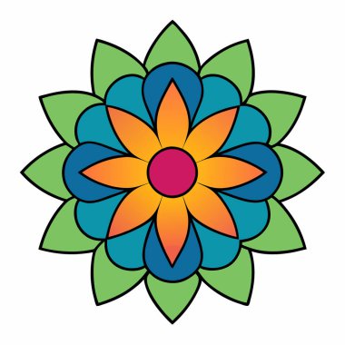Mandala çiçek desenli dekorasyon sanatı