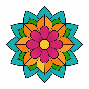 El çizimi soyut mandala sanat illüstrasyonu