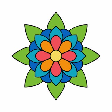 El çizimi soyut mandala sanat illüstrasyonu