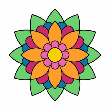 El çizimi soyut mandala sanat illüstrasyonu