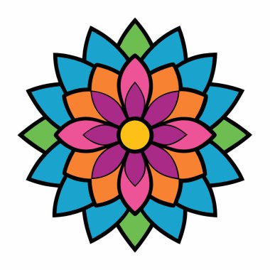 El çizimi soyut mandala sanat illüstrasyonu