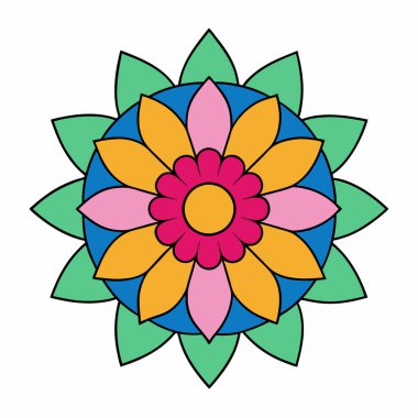 El çizimi soyut mandala sanat illüstrasyonu