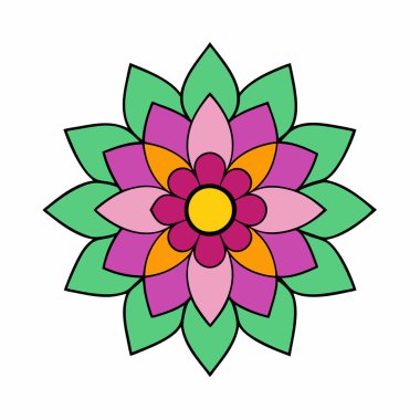 El çizimi soyut mandala sanat illüstrasyonu