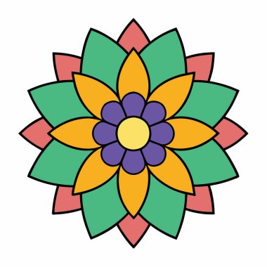 El çizimi soyut mandala sanat illüstrasyonu