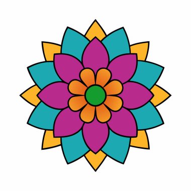 El çizimi soyut mandala sanat illüstrasyonu