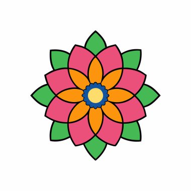 El çizimi soyut mandala sanat illüstrasyonu