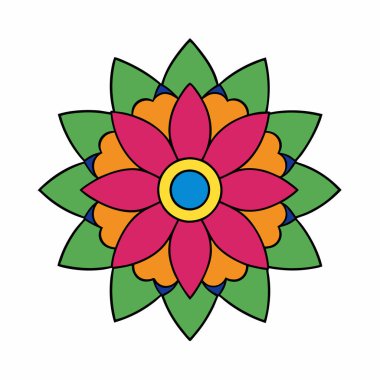 Dekoratif çiçek desenli mandala sanatı, soyut mandala sanatı