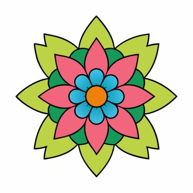 Dekoratif çiçek desenli mandala sanatı, soyut mandala sanatı