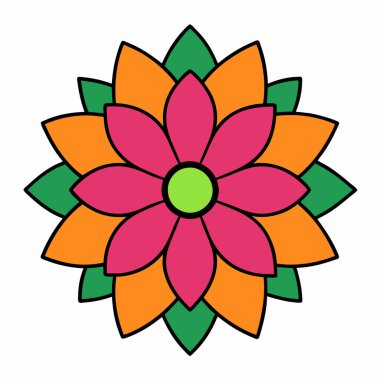 Dekoratif çiçek desenli mandala sanatı, soyut mandala sanatı