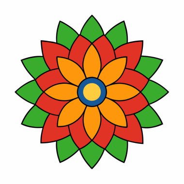 Dekoratif çiçek desenli mandala sanatı, soyut mandala sanatı