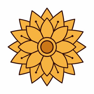 Altın çiçekli mandala vektör sanatı